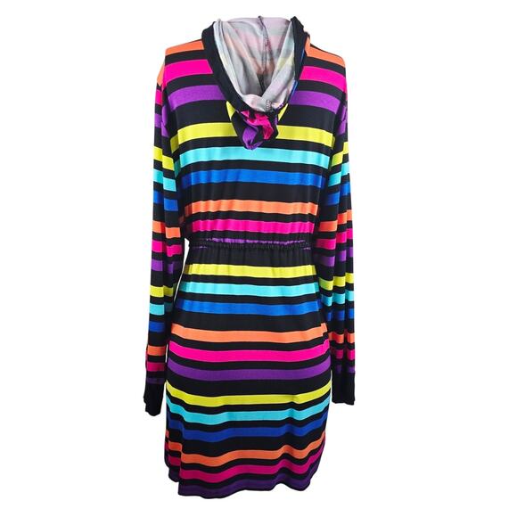 Torrid Super Soft Knit Hooded Long Line Stripped Open/ Tie Closure Cardigan 2/2X - Picture 3 of 5